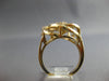 ESTATE LARGE 1.05CT DIAMOND 14KT YELLOW GOLD CLASSIC MULTI ROW FLOWER LOVE RING