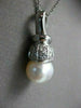 ESTATE .24CT DIAMOND & AAA SOUTH SEA PEARL 14KT WHITE GOLD PENDANT & CHAIN 19615
