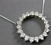 EXTRA LARGE 2.44CT DIAMOND 14KT WHITE GOLD CIRCLE OF LIFE 3 PRONG LOVE NECKLACE