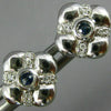ESTATE .20CT DIAMOND & AAA SAPPHIRE 14KT WHITE GOLD FLOWER SQUARE STUD EARRINGS