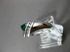 ESTATE .43CTW DIAMOND & AAA EMERALD 14KT WHITE GOLD TRILLION FUN FRINDSHIP RING