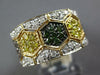 ESTATE WIDE 1.36CT MULTI COLOR DIAMOND 14KT YELLOW GOLD HEXAGON FUN RING