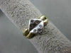 ESTATE WIDE DIAMOND 14KT WHITE & YELLOW GOLD 6 STONE ETOILE SQUARE RING #21399