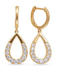 .71CT DIAMOND 14KT YELLOW GOLD TEAR DROP GRADUATING HUGGIE HOOP HANGING EARRINGS