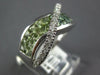 3.70CT DIAMOND & AAA RAINBOW GREEN AMETHYST 14K WHITE GOLD CRISS CROSS LOVE RING