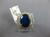 LARGE 6.18CT DIAMOND & SAPPHIRE 14KT WHITE GOLD OVAL DOUBLE HALO ENGAGEMENT RING