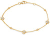 ESTATE .34CT DIAMOND 14KT YELLOW GOLD 3D BY THE YARD FLOWER FUN LOVE BRACELET