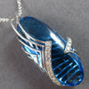 LARGE 20.72CT DIAMOND & AAA CABOCHON BLUE TOPAZ 18KT WHITE GOLD FLOATING PENDANT