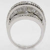 EXTRA LARGE 4.44CT DIAMOND 18KT WHITE GOLD ROUND & BAGUETTE BALLERINA LOVE RING