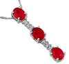 1.26CT DIAMOND & AAA RUBY 14KT WHITE GOLD 3D OVAL & ROUND LOVE FLOATING PENDANT