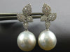 1.52CT DIAMOND & AAA SOUTH SEA PEARL 18KT WHITE GOLD MULTI LEAF HANGING EARRINGS