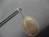 LARGE 3.61CT WHITE & PINK DIAMOND 18KT WHITE & ROSE GOLD OVAL HALO FUN EARRINGS