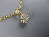 ESTATE SMALL .20CT DIAMOND 18KT YELLOW GOLD 3D CLUSTER FLOWER LOVE PENDANT