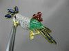 ANTIQUE LARGE 2.75CT MULTI GEM 18KT TWO TONE GOLD 3D HAPPY PARROT BROOCH PIN
