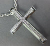 ESTATE .20CT DIAMOND 18KT WHITE GOLD 3D CLASSIC CROSS FLOATING PENDANT