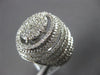 ESTATE LARGE 2.11CT DIAMOND 14KT WHITE GOLD 3D CLUSTER OVAL FUN UNISEX RING