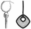 ESTATE 1.45CT WHITE & BLACK DIAMOND 14KT WHITE GOLD SQUARE PAVE HANGING EARRINGS