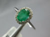 .84CT DIAMOND & AAA EMERALD 14KT WHITE GOLD 3D OVAL & ROUND HALO ENGAGEMENT RING