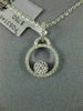 ESTATE .17CT DIAMOND 18KT WHITE GOLD 3D CIRCE OF LIFE FLOWER FLOATING PENDANT