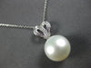 ESTATE .55CT DIAMOND & AAA PEARL 14K WHITE GOLD HEART SHAPE FUN FLOATING PENDANT