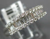 .45CT DIAMOND 14KT WHITE GOLD 3D ROUND & BAGUETTE 3 ROW WEDDING ANNIVERSARY RING