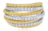 ESTATE WIDE .85CT DIAMOND 18KT WHITE & ROSE GOLD MULTI ROW ROPE ANNIVERSARY RING