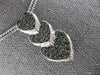 ESTATE .78CT WHITE & BLACK DIAMOND 14KT WHITE GOLD 3D HEART JOURNEY LOVE PENDANT