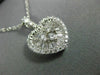 ESTATE LARGE 1.38CT DIAMOND 18KT WHITE GOLD ROUND & BAGUETTE HEART PENDANT 26599