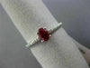 ESTATE .46CT DIAMOND & AAA RUBY 18KT WHITE GOLD OVAL FRIENDSHIP ENGAGEMENT RING
