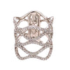 ESTATE LARGE 1.27CT DIAMOND 18KT WHITE GOLD 3D MULTI ROW CRISS CROSS FUN RING