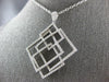 ESTATE LARGE 1.90CT DIAMOND 18KT WHITE GOLD 3D MULTI SQUARE LOVE KNOT PENDANT
