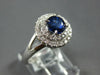 1.27CT DIAMOND & AAA SAPPHIRE 18KT WHITE GOLD ROUND DOUBLE HALO ENGAGEMENT RING