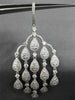 ANTIQUE LARGE 3.32CT DIAMOND 18K WHITE GOLD RAINDROP CHANDELIER HANGING EARRINGS