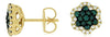 .69CT WHITE & BLUE DIAMOND 14K BLACK & YELLOW GOLD FLOWER FILIGREE STUD EARRINGS