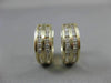 ESTATE 1CT DIAMOND 2 ROW 14K YELLOW GOLD HUGGIE EARRINGS ASTONISHING LOOK! #5319