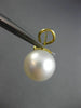 ESTATE LARGE .4CT DIAMOND & AAA SOUTH SEA PEARL 18K YELLOW GOLD CLASSIC EARRINGS