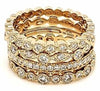LARGE .98CT DIAMOND 18KT YELLOW GOLD MULTI BAND FILIGREE STACKABLE WEDDING RING