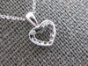 ESTATE SMALL .10CT DIAMOND 14KT WHITE GOLD 3D OPEN HEART LOVE FLOATING PENDANT