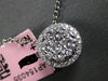 LARGE .74CT DIAMOND 14K WHITE GOLD ROUND CLUSTER INVISIBLE HALO FLOATING PENDANT