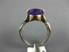ANTIQUE WIDE 3.0CT AAA AMETHYST 18K WHITE GOLD OVAL CLASSIC SOLITAIRE RING #1004