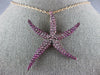 ESTATE EXTRA LARGE 3.75CT AAA PINK SAPPHIRE 18KT ROSE GOLD STAR FISH FUN PENDANT