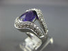 LARGE 4.16CT DIAMOND & AAA AMETHYST 18KT WHITE GOLD 3D OVAL DOUBLE V FUN RING