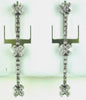 ESTATE .33CT DIAMOND 14KT WHITE GOLD 3D ROUND X BY THE YARD FUN HANGING EARRINGS