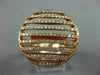 ESTATE LARGE .86CT DIAMOND 14KT ROSE GOLD 3D MULTI ROW OPEN FILIGREE FUN RING