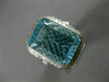 EXTRA LARGE 21.26CT DIAMOND & AAA BLUE TOPAZ 18KT WHITE GOLD 3D ENGAGEMENT RING