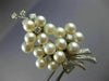 ANTIQUE LARGE 1.50CT OLD MINE DIAMOND & AAA PEARL PLATINUM 3D BROOCH PIN 23635