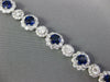 LARGE 13.65CT DIAMOND & AAA SAPPHIRE 18KT WHITE GOLD 3D FLOWER TENNIS BRACELET