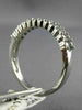 ESTATE .50CT DIAMOND 14KT WHITE GOLD 3D THREE ROW CLASSIC ROUND ANNIVERSARY RING