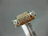 ESTATE WIDE .50CT DIAMOND 14KT TWO TONE GOLD MULTI ROW SQUARE OPEN FILIGREE RING