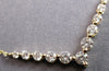 ESTATE .60CT DIAMOND 14KT YELLOW GOLD 3D ROUND GRADUATING V SHAPE LOVE NECKLACE